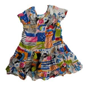 Jams World Little People Dress Kids Funky Colorful Tropical Hawaiian Girls M